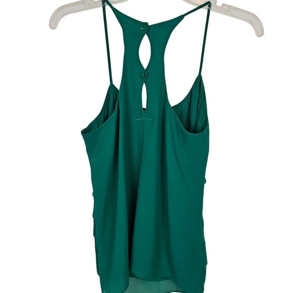 Festive Holiday Christmas Party Y2K Layer Tier Raw Edge Sheer Top Taroo Green SM - Picture 2 of 14